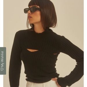 NWT Crescent Two-piece Sweater Top- size XS black
